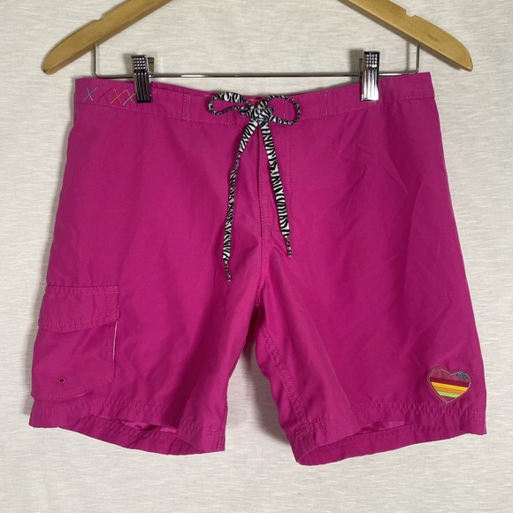 Roxy Pink Board Shorts Jrs Women Size 3 Swimwear Beach Pool Surf - Picture 1 of 15